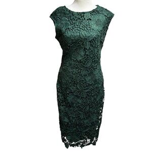 New‎ York & Company Emerald Lace Midi Dress Size 6